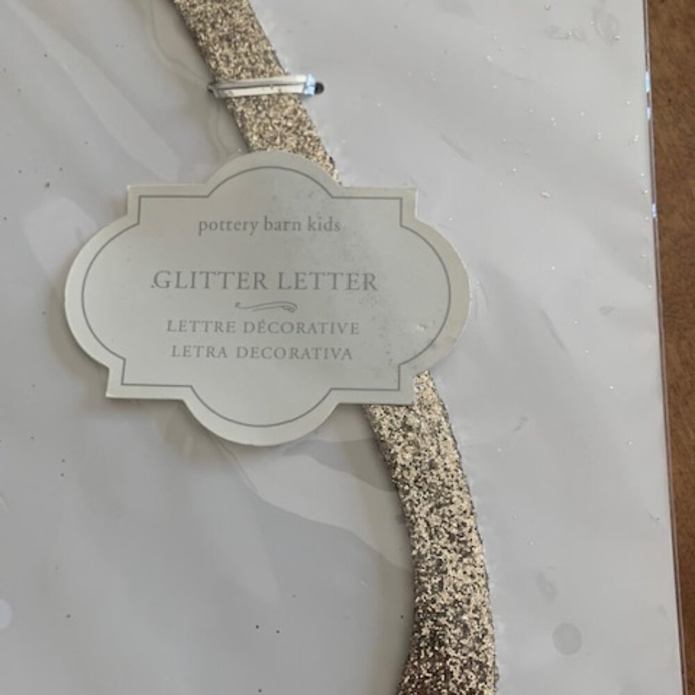 Pottery Barn Gold Glitter Letter I - New